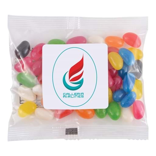 Assorted Colour Mini Jelly Beans In 60 Gram Cello Bag