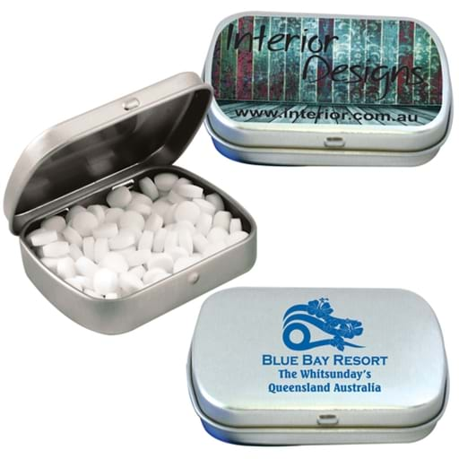 Sugar Free Breath Mints In Silver Tin