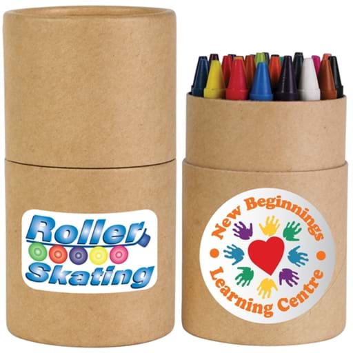 Assorted Colour Crayons In Cardboard Tube